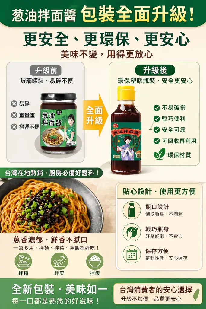 【蔥油拌麵醬|開罐秒變總鋪師】 🔥 宜蘭三星蔥黃金比例 → 蔥香濃度提升300% 👨🍳 30年老師傅手炒工藝 → 每罐翻炒1280次 - 1
